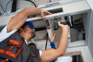 On Point Service technician performing A/C repair in Waco, TX
