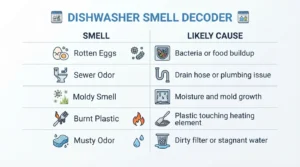 "Dishwasher smells decoded by type and cause."