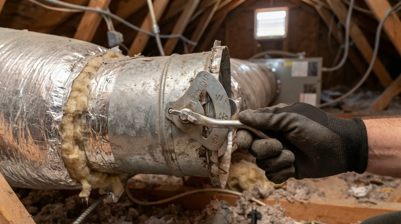Seasonal damper adjustment to increase airflow to the second floor