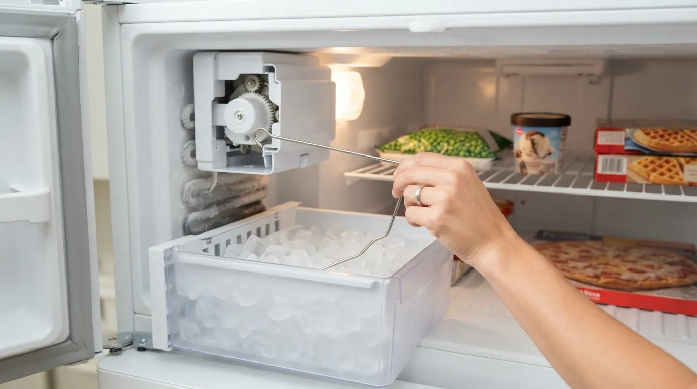 Lowering the feeler arm on an ice maker that is not working