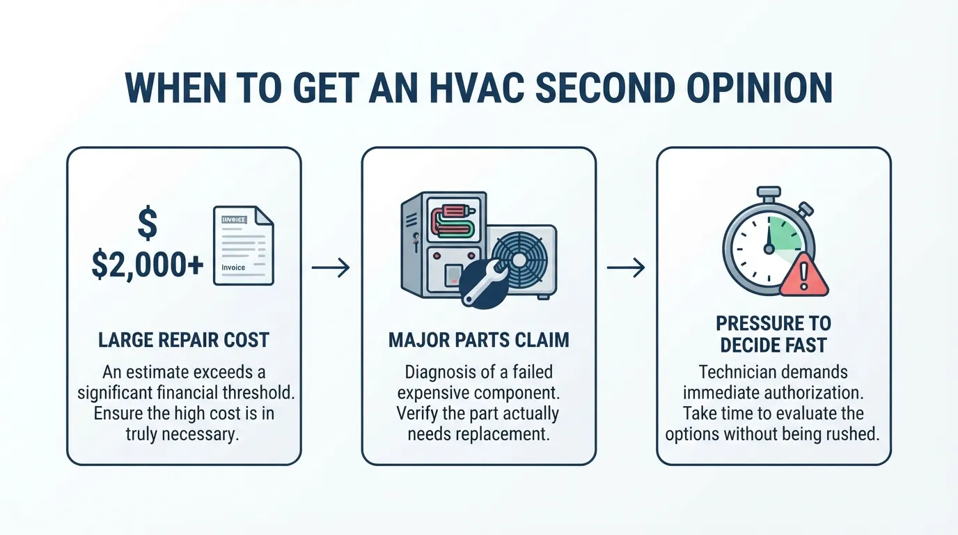"Three situations that call for an HVAC second opinion."