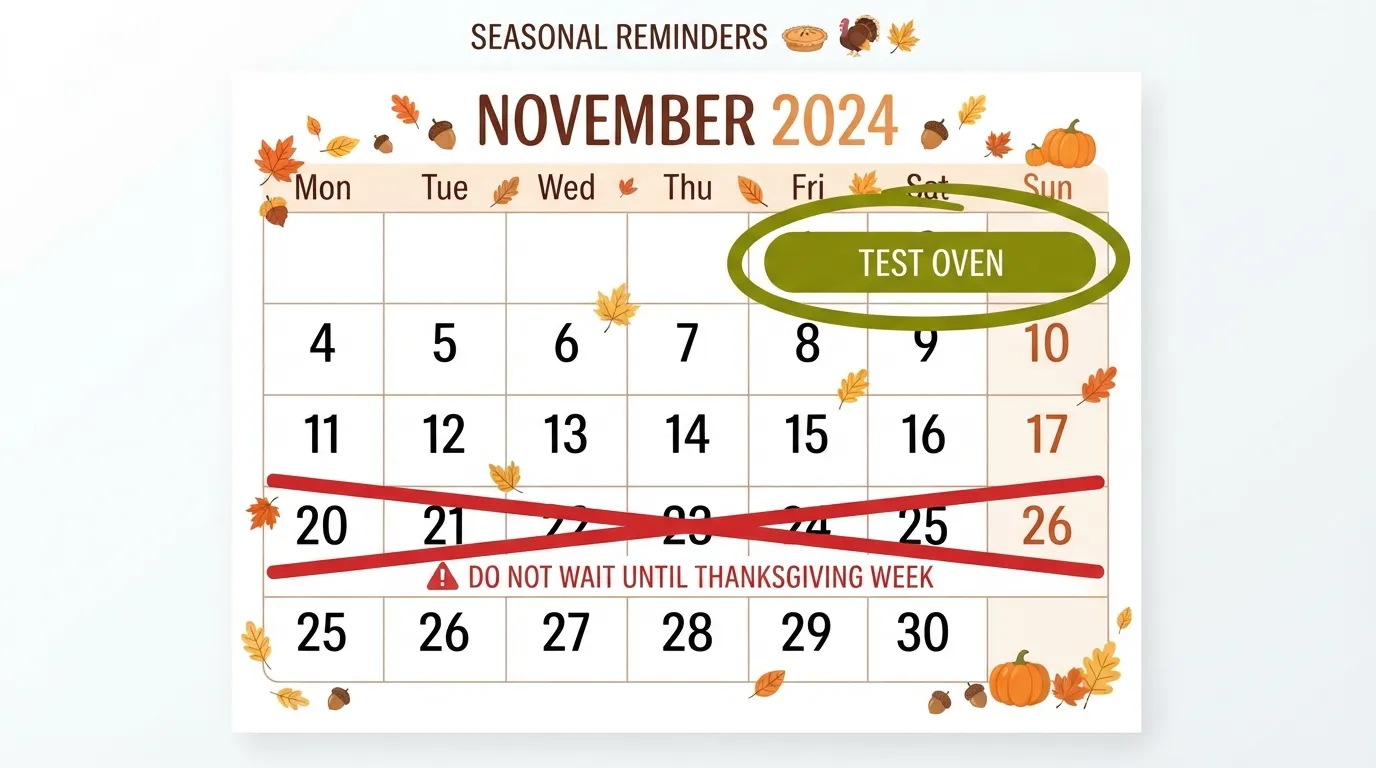 When to test your oven before Thanksgiving — early November, not holiday week