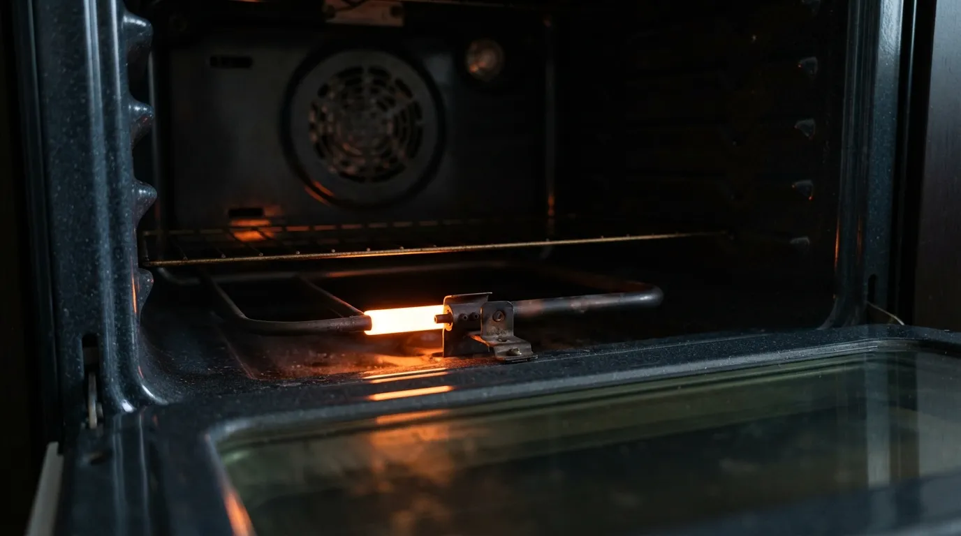 Gas oven igniter glowing but not lighting the burner.