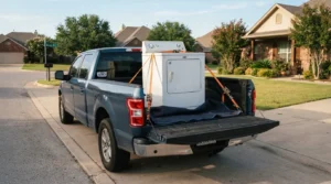 "Bringing home a used washing machine in Waco."