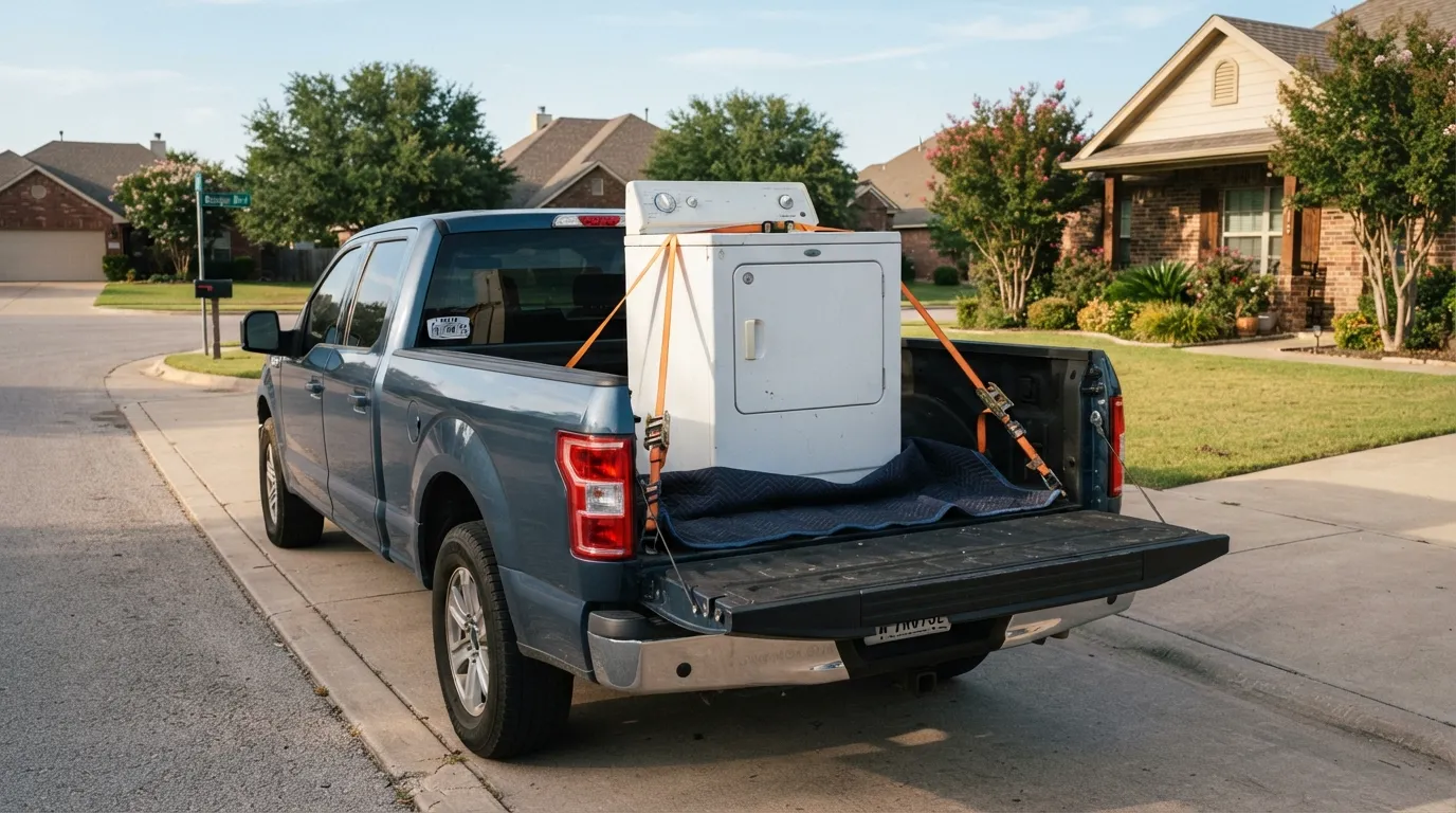 "Bringing home a used washing machine in Waco."
